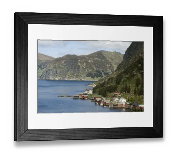 Framed Print : Norway, Sogn og Fjordane, Krakenes. Farm houses along the Atlantic Ocean. seaside Framed Print : Norway, Sogn og Fjordane, Krakenes. Farm houses along the Atlantic Ocean. seaside