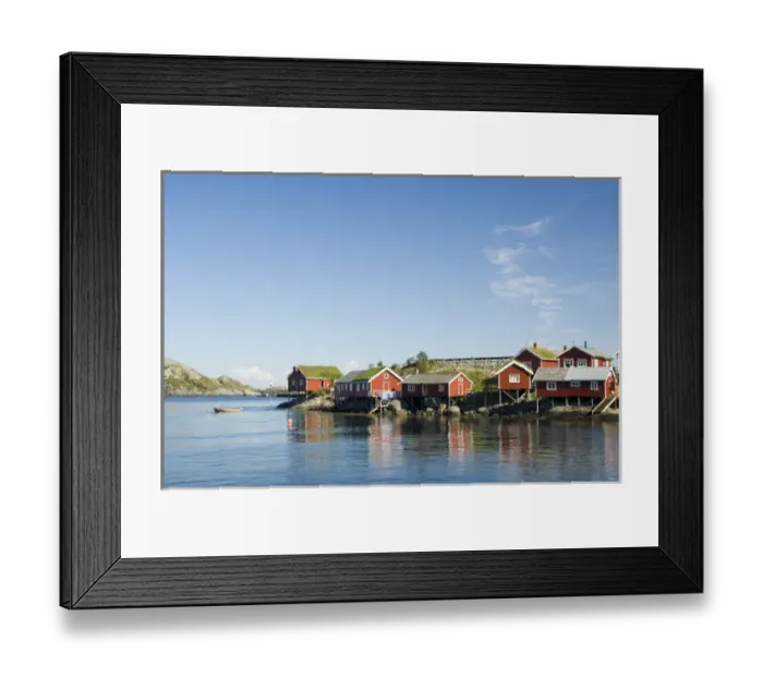 Framed Print : Europe, Norway, Lofoten. Rorbus (traditional fishermans huts) in Reine Framed Print : Europe, Norway, Lofoten. Rorbus (traditional fishermans huts) in Reine