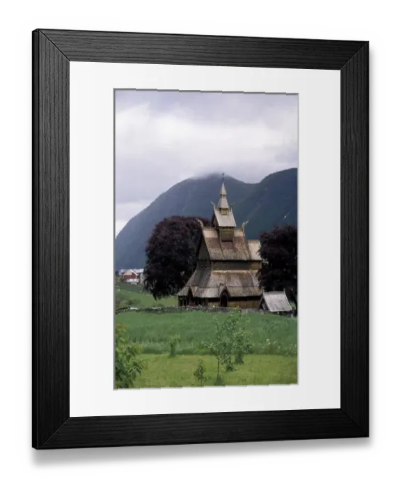 Framed Print : EU, Norway, Stavkirche (wooden church) built between 12th and 14th century, nearby Framed Print : EU, Norway, Stavkirche (wooden church) built between 12th and 14th century, nearby