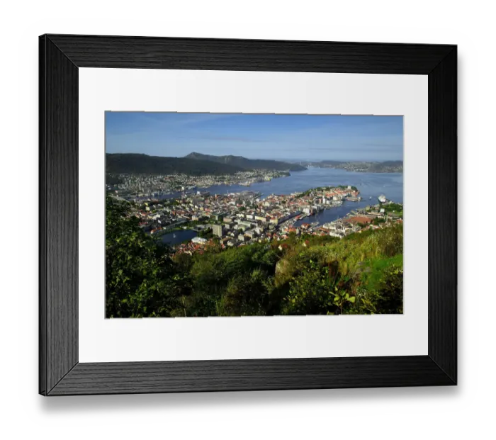 Framed Print : Norway, View of Bergen from Mount Floyen Framed Print : Norway, View of Bergen from Mount Floyen