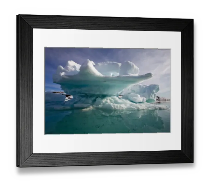 Framed Print : Norway, Svalbard, Edgeoya Island, Icebergs grounded in shallows in Bakenbukta Bay