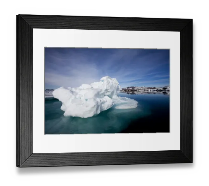 Framed Print : Norway, Svalbard, Edgeoya Island, Icebergs grounded in shallows in Bakenbukta Bay