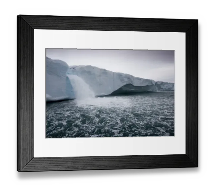 Framed Print : Norway, Svalbard, Nordaustlandet, Melting water pours from ice face of Brasvellbreen