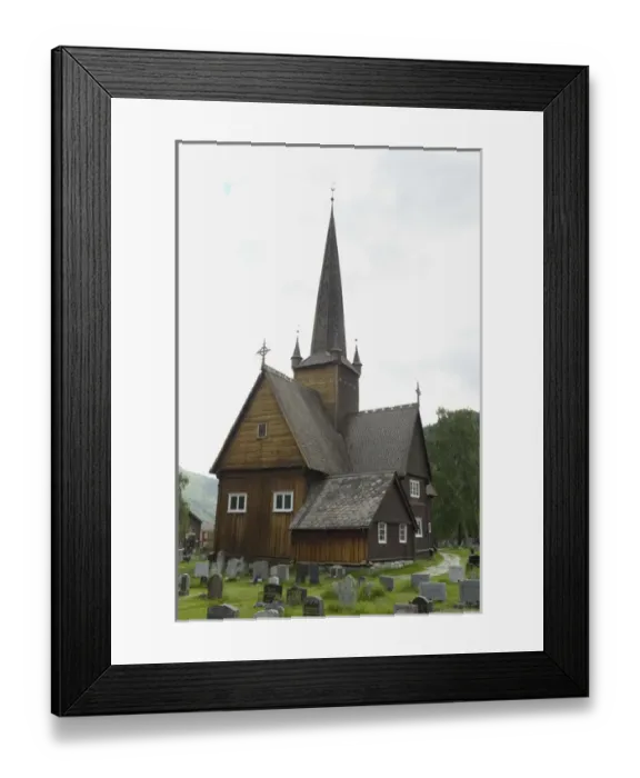 Framed Print : vogo Stave Church Vagamo norway