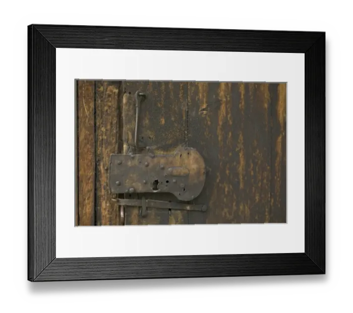 Framed Print : lock on lom Stave Church lom norway from 1200AD