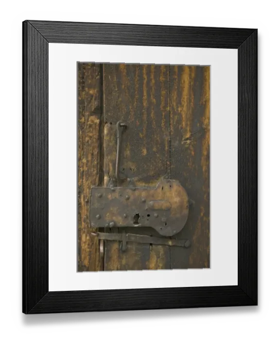 Framed Print : lock on lom Stave Church lom norway from 1200AD