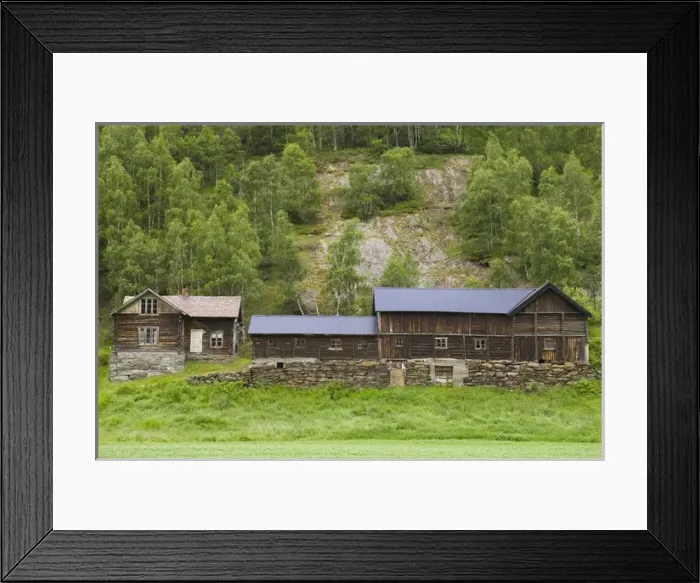 Framed Print : traditional building along Sognefjellsvegen, highway 55