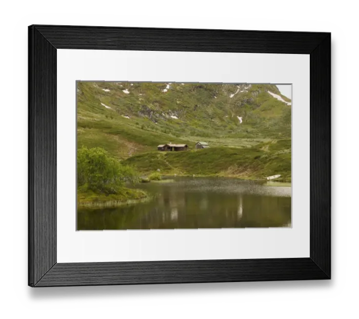 Framed Print : homestead on Sognefjellsvegen, highway 55 This national scenic road extends