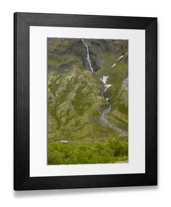 Framed Print : Sognefjellsvegen, highway 55 This national scenic road extends from the mountain