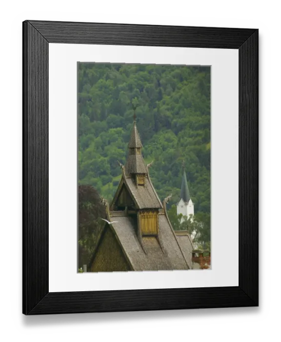Framed Print : Hopperstad Stave Church, Sogne Fjord VIC norway