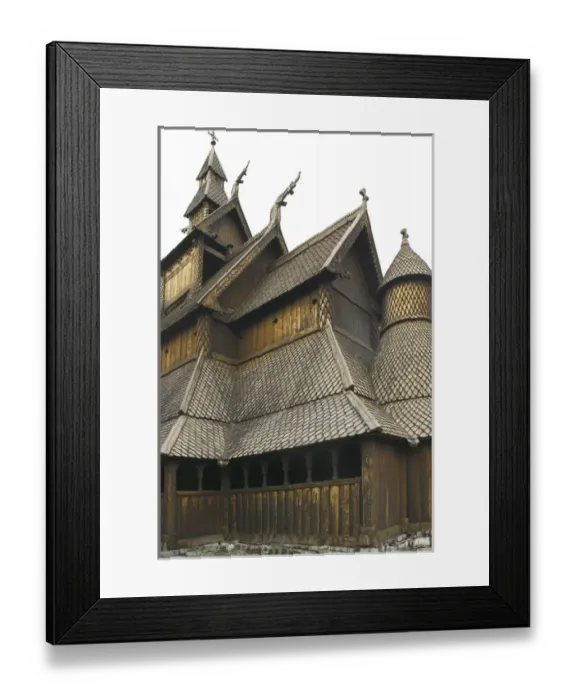 Framed Print : Hopperstad Stave Church, Sogne Fjord VIC norway