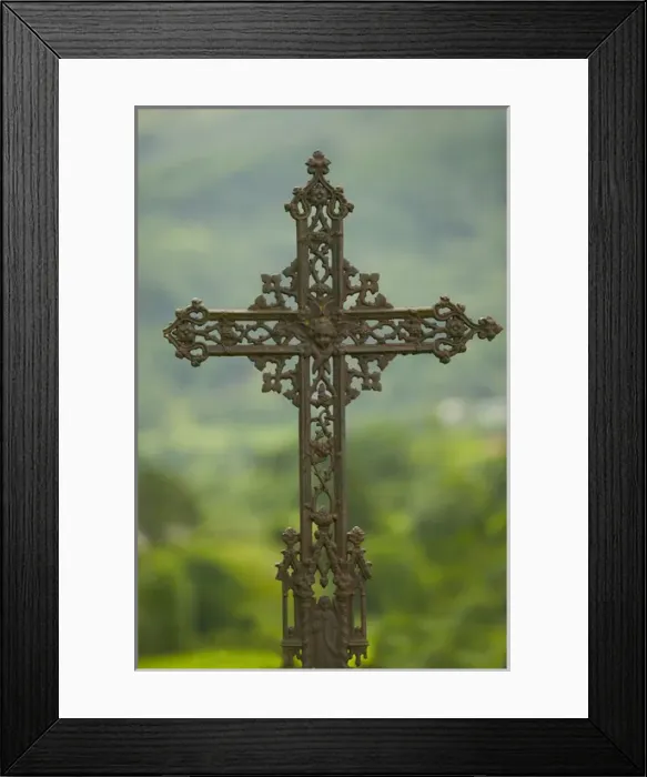 Framed Print : Cross, Hopperstad Stave Church, Sogne Fjord VIC norway