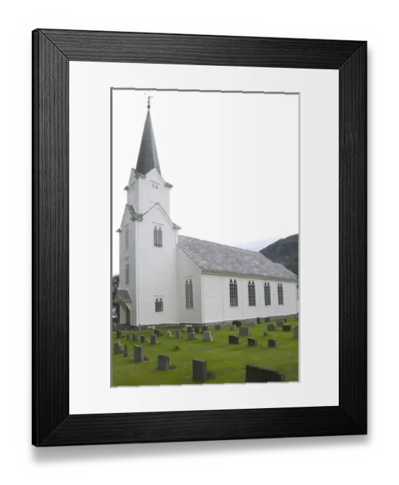 Framed Print : Church, Sogne Fjord VIC norway Framed Print : Church, Sogne Fjord VIC norway