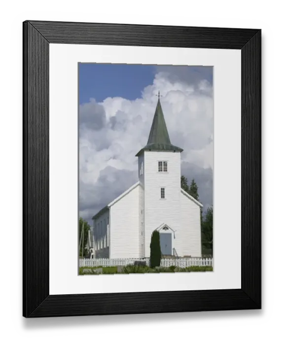 Framed Print : norway, North sea road Church Framed Print : norway, North sea road Church
