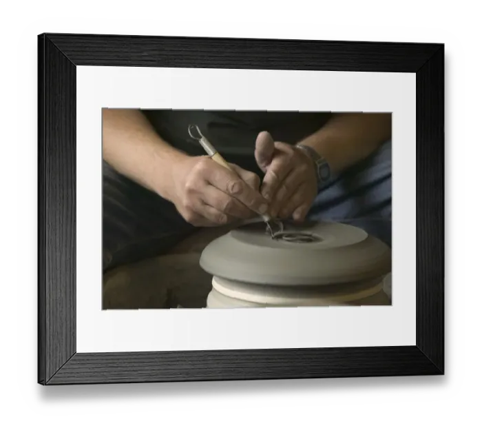 Framed Print : Norway, Egersund, potter, detailing bowel
