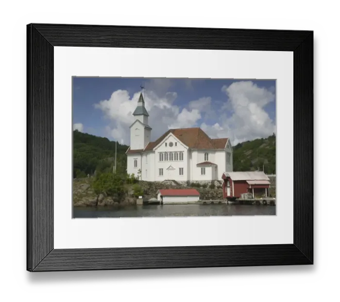 Framed Print : Norway, Hydra Island village church Framed Print : Norway, Hydra Island village church