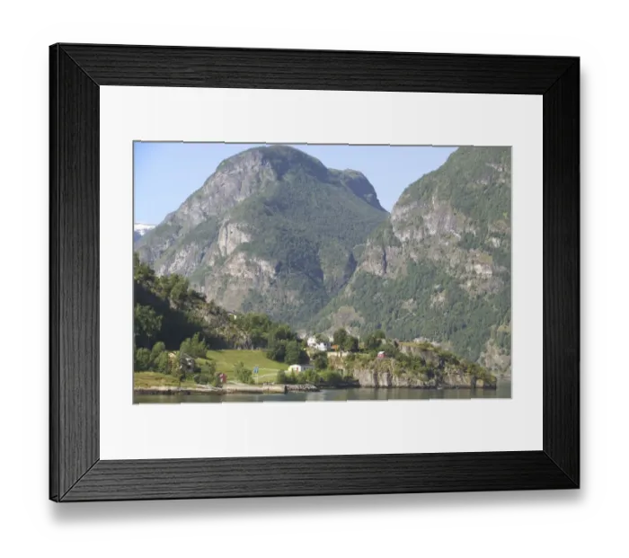 Framed Print : Aurland fjord between Flam and Gudvagan is situated in the innermost part of