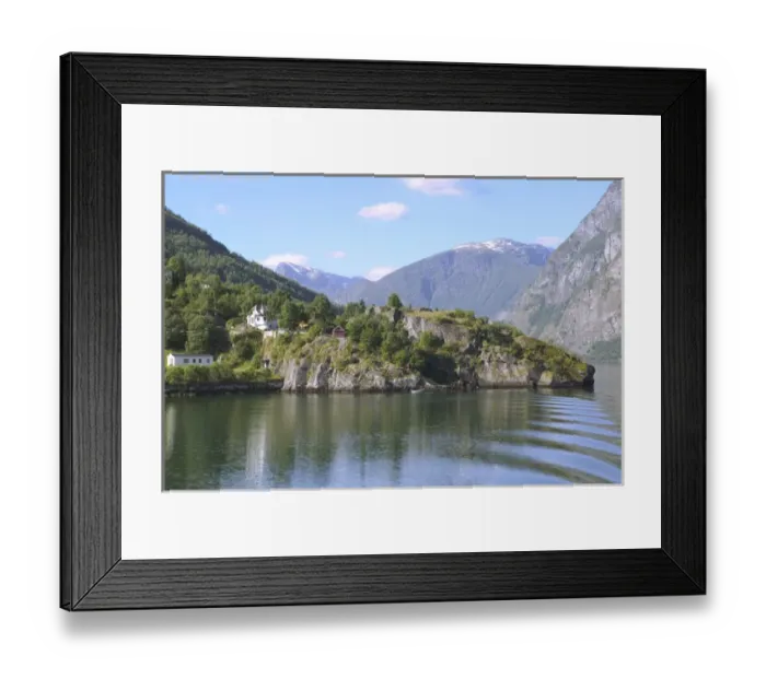 Framed Print : Aurland fjord between Flam and Gudvagan is situated in the innermost part of Framed Print : Aurland fjord between Flam and Gudvagan is situated in the innermost part of