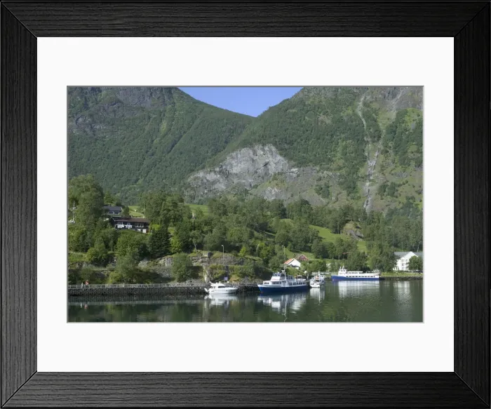 Framed Print : Flam; situated in the innermost part of the Sognefjord surrounded by high mountains Framed Print : Flam; situated in the innermost part of the Sognefjord surrounded by high mountains