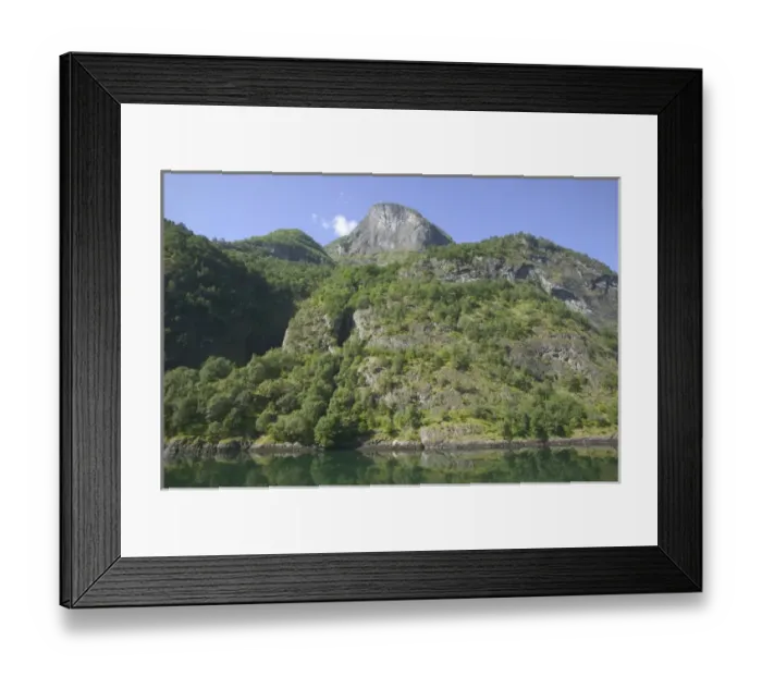 Framed Print : Aurland fjord between Flam and Gudvagan is situated in the innermost part of Framed Print : Aurland fjord between Flam and Gudvagan is situated in the innermost part of
