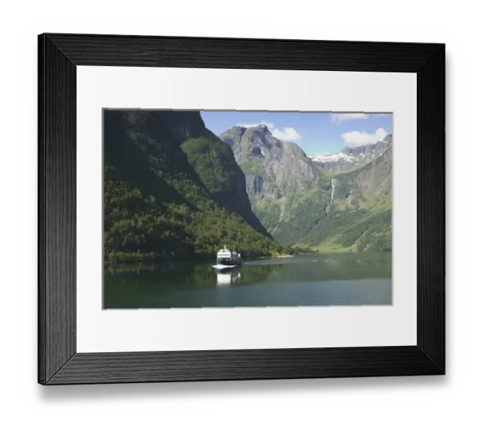 Framed Print : unknown tourist Aurland fjord / Naeroy Fjord between Flam and Gudvagan is situated Framed Print : unknown tourist Aurland fjord / Naeroy Fjord between Flam and Gudvagan is situated