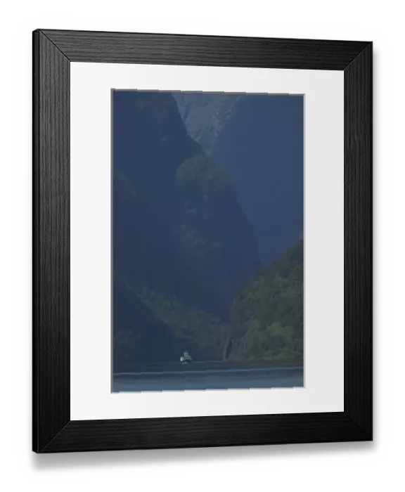 Framed Print : unknown tourist Aurland fjord / Naeroy Fjord between Flam and Gudvagan is situated Framed Print : unknown tourist Aurland fjord / Naeroy Fjord between Flam and Gudvagan is situated
