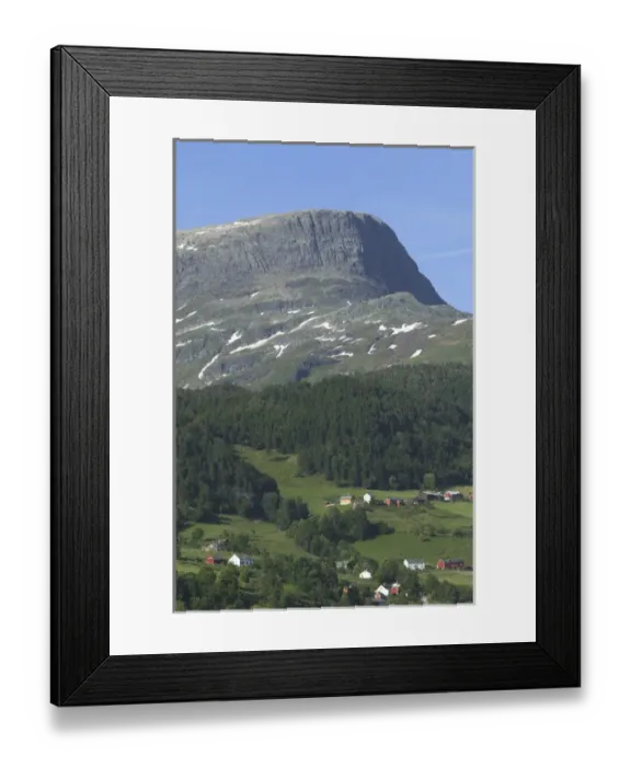 Framed Print : farms ablve Ulvik an the shores of Hardanger Fjord, Norway Framed Print : farms ablve Ulvik an the shores of Hardanger Fjord, Norway