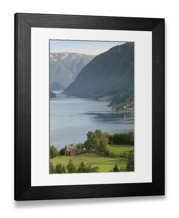 Framed Print : evening light settles upon Ulvik and the shores of Hardanger Fjord, Norway Framed Print : evening light settles upon Ulvik and the shores of Hardanger Fjord, Norway