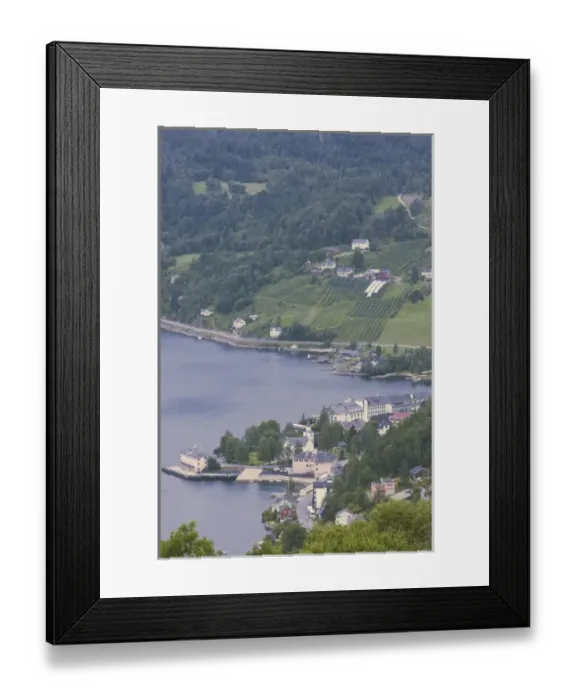 Framed Print : Overlooking Ulvik on the shores of Hardanger Fjord, Norway Framed Print : Overlooking Ulvik on the shores of Hardanger Fjord, Norway