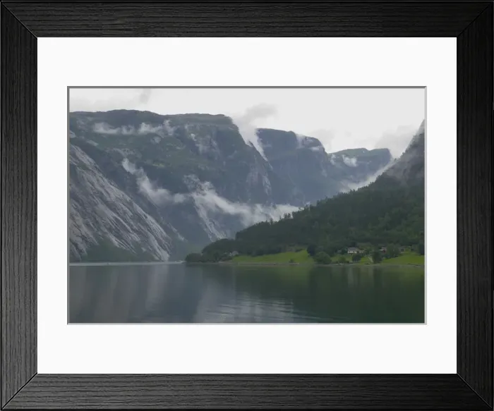 Framed Print : departing clouds bend and twist over the dramatic landscape of Eidfjord Framed Print : departing clouds bend and twist over the dramatic landscape of Eidfjord