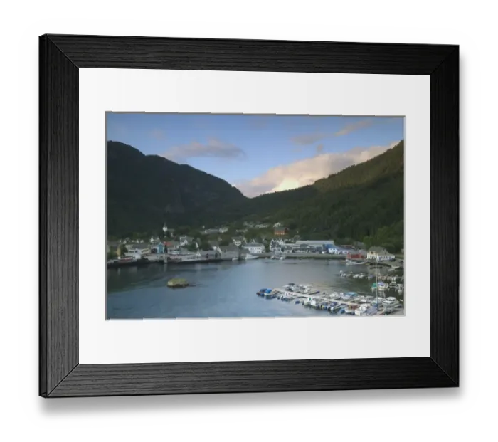Framed Print : Evening light in Jondal on Hardanger Fjord, Norway