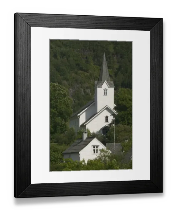 Framed Print : Evening light in Jondal on Hardanger Fjord, Norway Framed Print : Evening light in Jondal on Hardanger Fjord, Norway