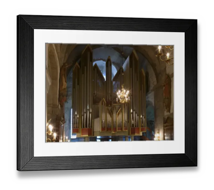 Framed Print : Pipe Organ, Maria / ST Mary Church from the 12th century, Bergins oldest Building Framed Print : Pipe Organ, Maria / ST Mary Church from the 12th century, Bergins oldest Building