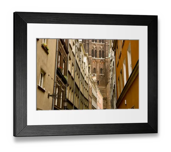 Framed Print : Europe, Poland, Gdansk. Street scene of buildings in Old Town. Credit as: Nancy Framed Print : Europe, Poland, Gdansk. Street scene of buildings in Old Town. Credit as: Nancy