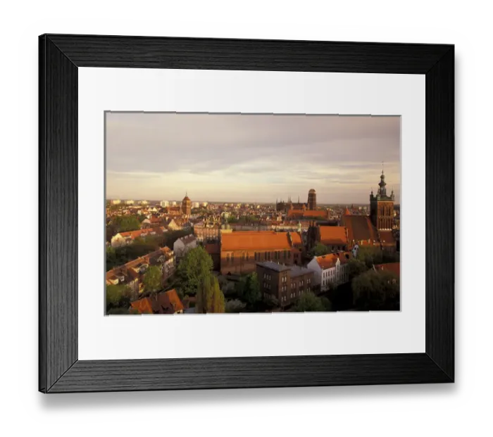 Framed Print : EUROPE, Poland, Pomerania, Gdansk View of Main town from Havelius Hotel Framed Print : EUROPE, Poland, Pomerania, Gdansk View of Main town from Havelius Hotel