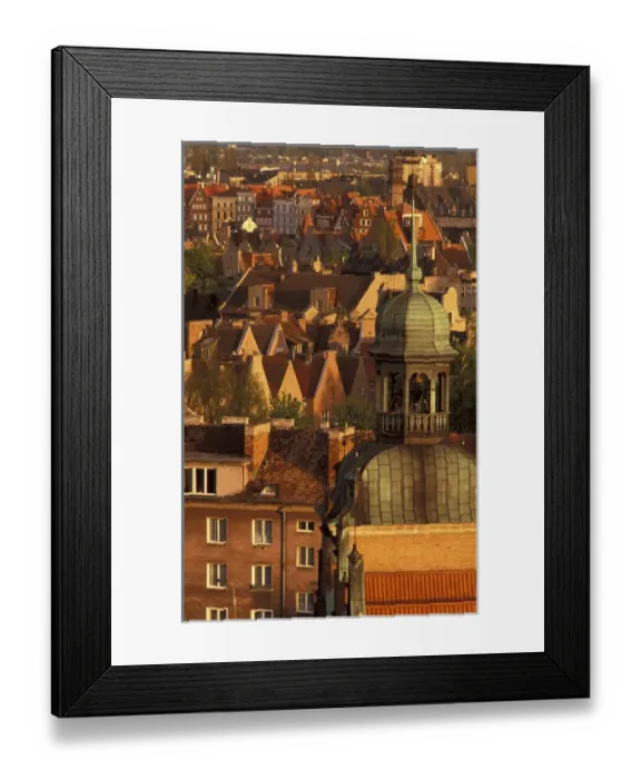 Framed Print : EUROPE, Poland, Pomerania, Gdansk View of Main town from Havelius Hotel