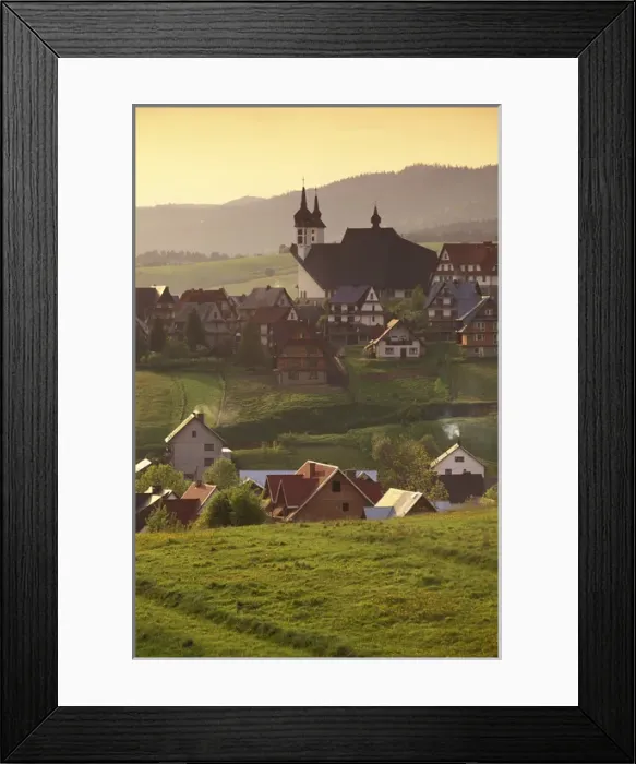 Framed Print : EUROPE, Poland, Carpathian Mts. Kluszkowce Town and new church at sunset Framed Print : EUROPE, Poland, Carpathian Mts. Kluszkowce Town and new church at sunset
