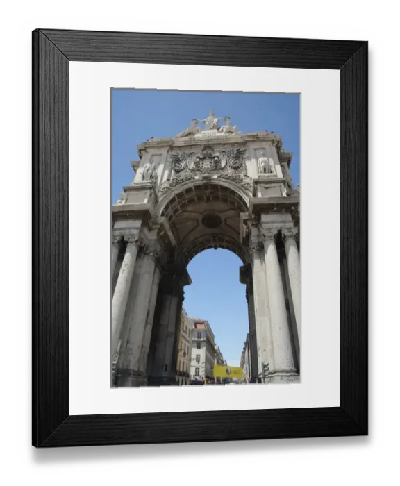 Framed Print : Europe, Portugal, Lisbon (aka Lisboa). Baixa quarter, Black Horse Square (aka Praca do Comercio)