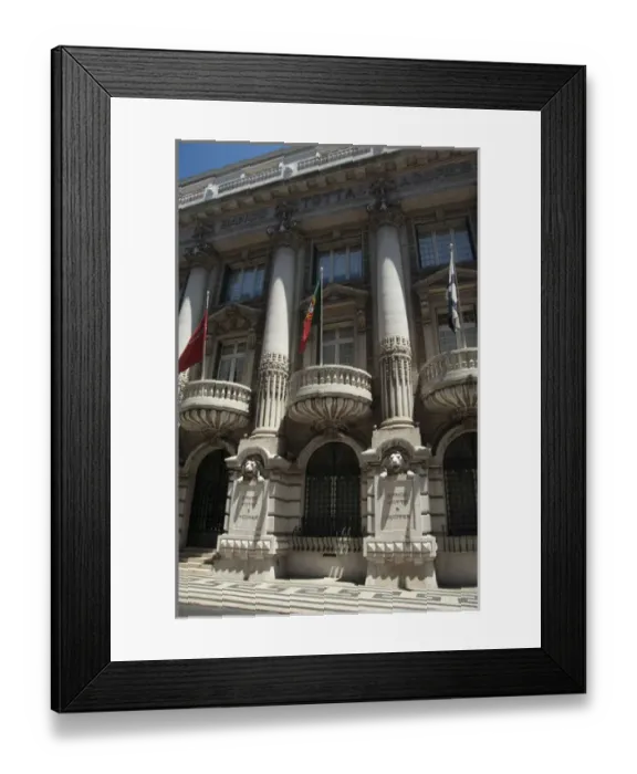 Framed Print : Europe, Portugal, Lisbon (aka Lisboa). The Lower Town (aka Baixa quarter). Historic bank