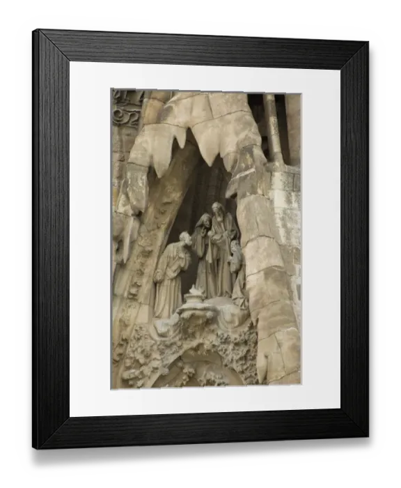 Framed Print : Spain, Barcelona. Gaudis La Sagrada Familia, Nativity Facade detail