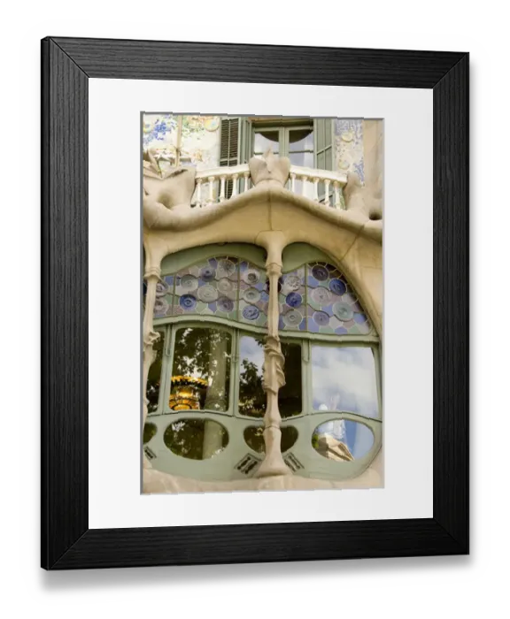 Framed Print : Spain, Catalonia, Barcelona. Gaudis Casa Batllo (1906) lavish baroque bones Framed Print : Spain, Catalonia, Barcelona. Gaudis Casa Batllo (1906) lavish baroque bones
