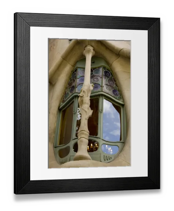 Framed Print : Spain, Catalonia, Barcelona. Gaudis Casa Batllo (1906) lavish baroque bones