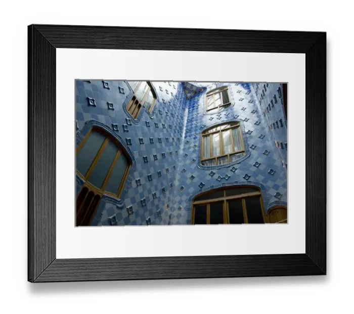 Framed Print : Spain, Catalonia, Barcelona. Gaudis Casa Batllo (1906). Blue tiled interior Framed Print : Spain, Catalonia, Barcelona. Gaudis Casa Batllo (1906). Blue tiled interior