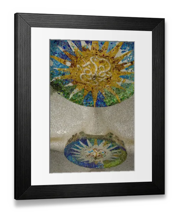 Framed Print : Spain, Catalonia, Barcelona. Gaudis Parc Guell. Column Room ceiling Framed Print : Spain, Catalonia, Barcelona. Gaudis Parc Guell. Column Room ceiling