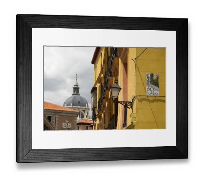 Framed Print : Spain, Madrid. City Square, Calle de la Traviesa typical tile street sign Framed Print : Spain, Madrid. City Square, Calle de la Traviesa typical tile street sign