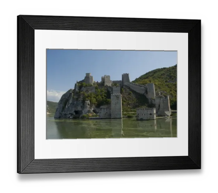 Framed Print : Serbia, Danube River between Smederevo & Iron Gate. Ruins of Golubac Castle, c. 14th Framed Print : Serbia, Danube River between Smederevo & Iron Gate. Ruins of Golubac Castle, c. 14th