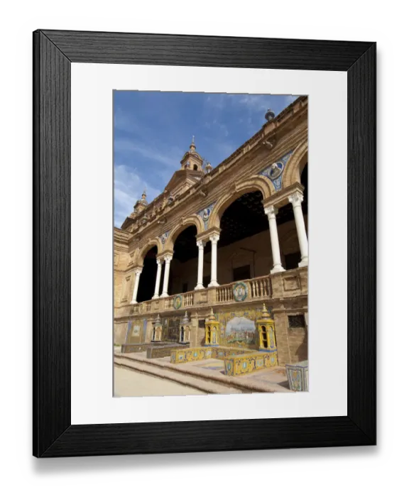 Framed Print : Spain, Seville. The Spanish Square (aka Plaza de Espana). Built in 1929 for Ibero-American Framed Print : Spain, Seville. The Spanish Square (aka Plaza de Espana). Built in 1929 for Ibero-American