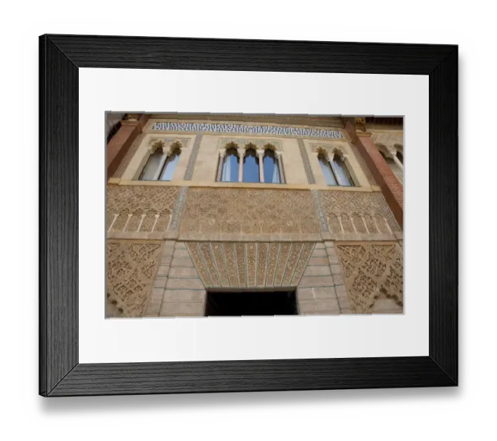 Framed Print : Spain, Seville. Alcazar (aka Reales Alcazares), Moorish / Mudejar royal palace. Patio Framed Print : Spain, Seville. Alcazar (aka Reales Alcazares), Moorish / Mudejar royal palace. Patio