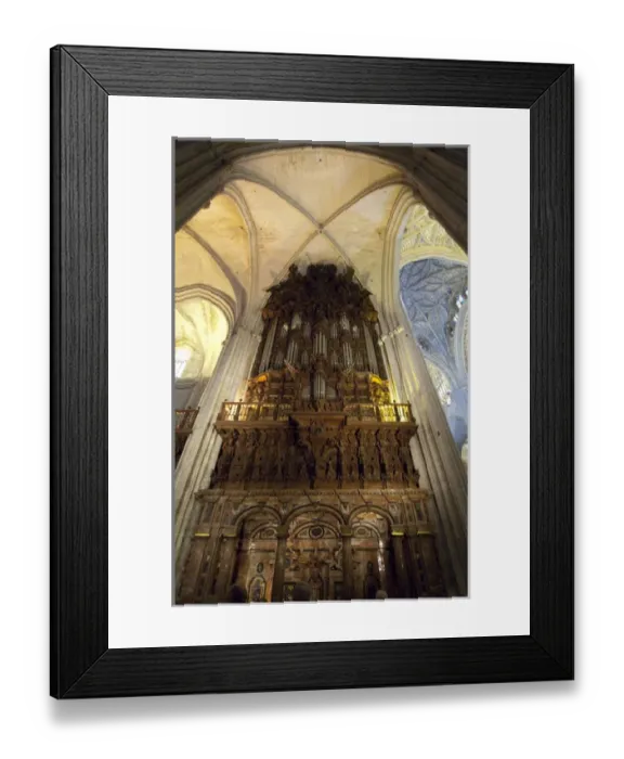 Framed Print : Spain, Cadiz Province, Seville. Gothic  /  Renaissance style Seville Cathedral, interior