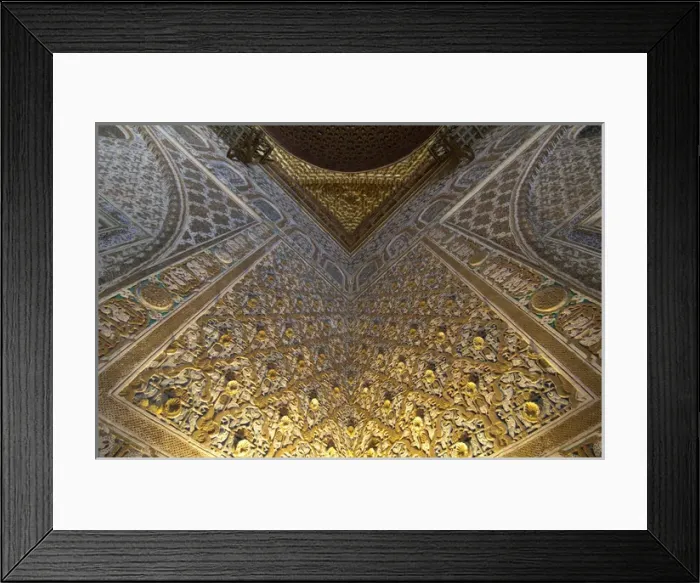 Framed Print : Spain, Seville. Alcazar (aka Reales Alcazares), Moorish  /  Mudejar style palace. Ornate